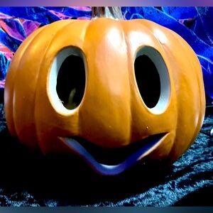 Vintage Pumpkin Jack O Lantern Lighted Halloween Fall Decor 8"